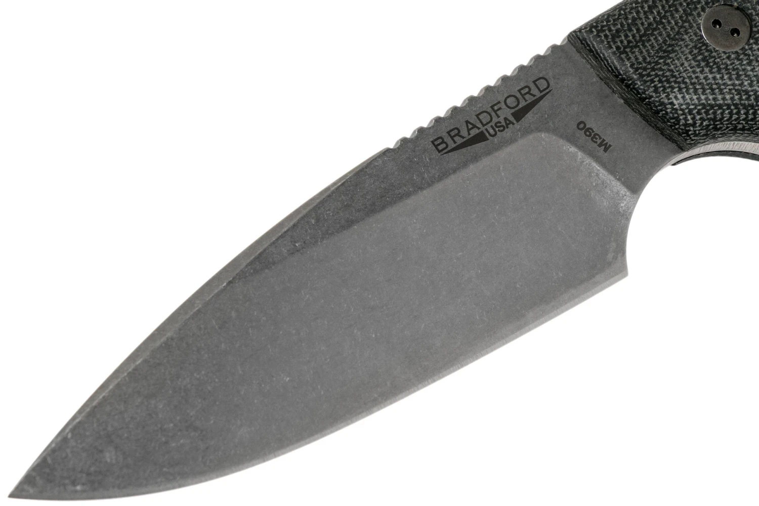 Bradford Guardian 4FE, 3D Black Micarta Guardian 4 M390, Sabre Stonewashed False Edge 4FE-101 3 Bradford Guardian 4FE, 3D Black Micarta Guardian 4 M390, Sabre Stonewashed False Edge 4FE-101 – Image 3