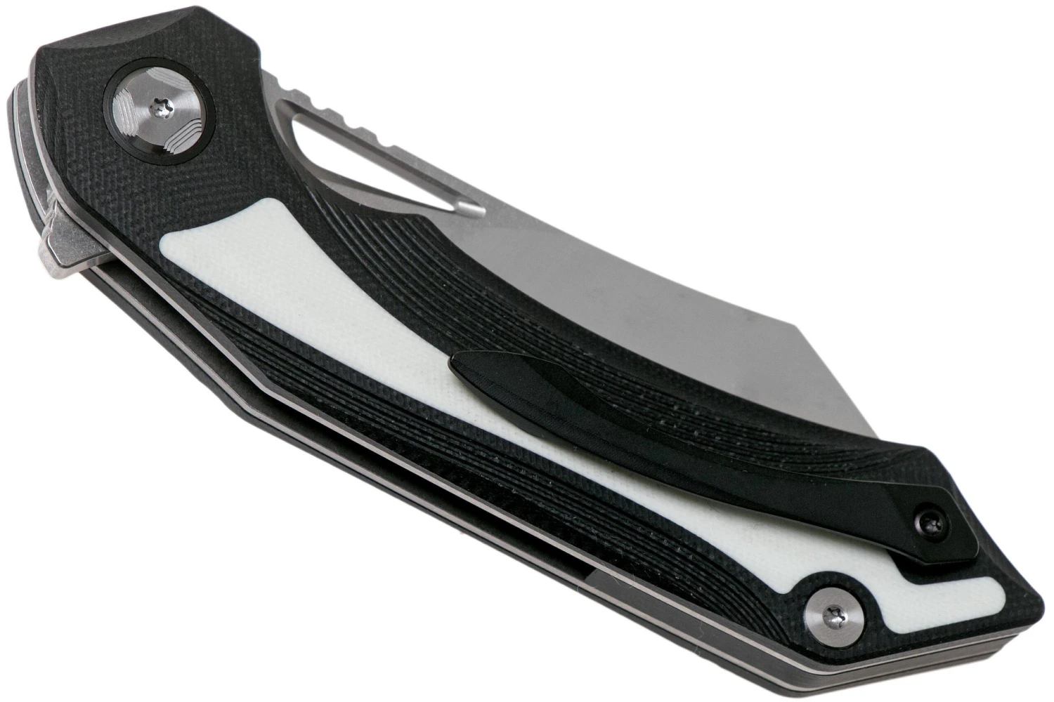 Bestech Kasta BG45A Black White G10, Two Tone Satin Couteau De Poche, Kombou Design 4 Bestech Kasta BG45A Black White G10, Two Tone Satin Couteau De Poche, Kombou Design – Image 4