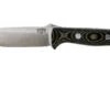 Bark River Bravo 1 A2, Black & Green Linnen Micarta, Brown Sheath