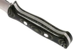 Bark River Bravo 1 A2, Black & Green Linnen Micarta, Brown Sheath -Marché Couteaux Magasin BRK07 111BGLM 04 bark river brk07 111bglm 04