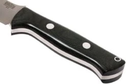 Bark River Bravo 1.5 A2, Black Canvas Micarta, Brown Sheath -Marché Couteaux Magasin BRK07 113BRKC 04 bark river brk07 113brkc 04