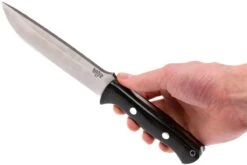 Bark River Bravo 1.5 A2, Black Canvas Micarta, Brown Sheath -Marché Couteaux Magasin BRK07 113BRKC 06 bark river brk07 113brkc 06