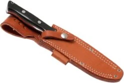 Bark River Bravo 1.5 A2, Black Canvas Micarta, Brown Sheath -Marché Couteaux Magasin BRK07 113BRKC 07 bark river brk07 113brkc 07