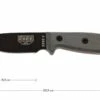 ESEE Model 3 Black Blade, Grey Handle 3P-KO Couteau De Survie Sans étui
