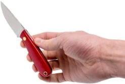 Brisa Necker 70 Alice, Red Micarta, Leather Sheath 9819 -Marché Couteaux Magasin ENZ 9819 06 enzo enz 9819 06