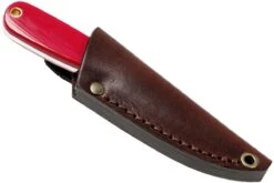 Brisa Necker 70 Alice, Red Micarta, Leather Sheath 9819 -Marché Couteaux Magasin ENZ 9819 07 enzo enz 9819 07
