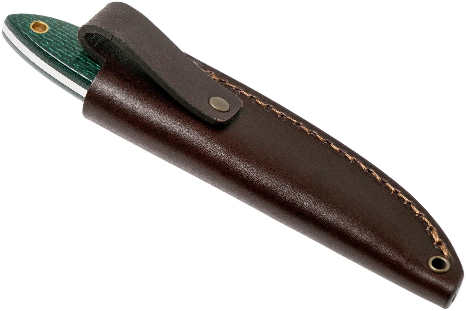 Brisa Bobtail 80 Green Micarta Handle, 12C27, étui En Cuir 9958 8 Brisa Bobtail 80 Green Micarta Handle, 12C27, étui En Cuir 9958 – Image 8
