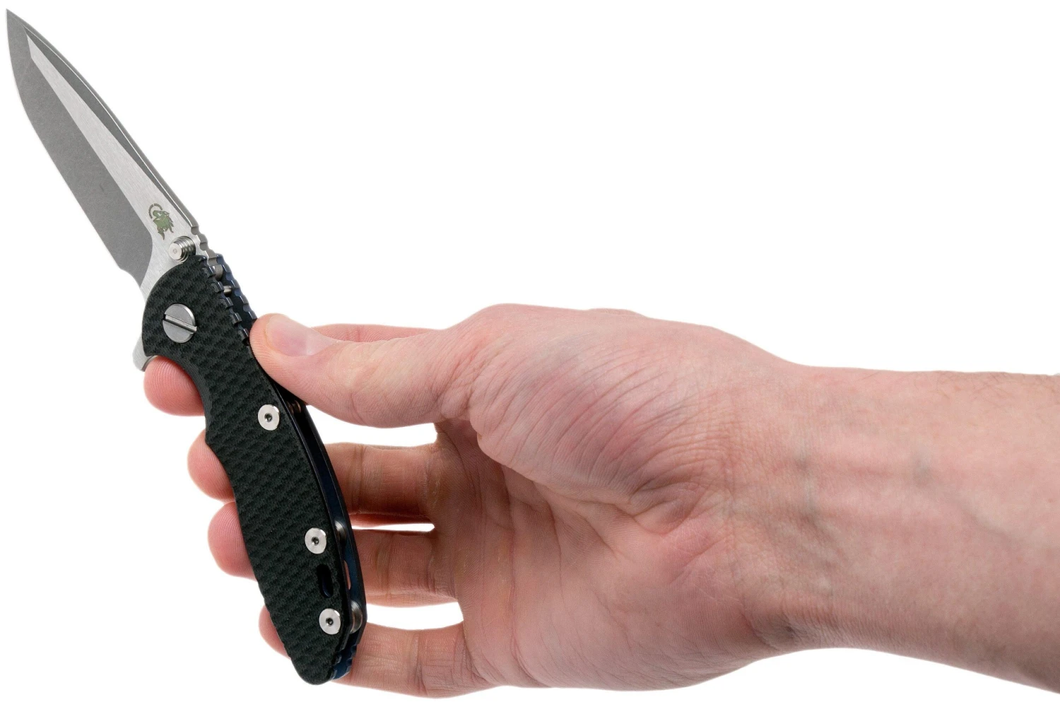 Rick Hinderer XM-18 3” Spanto Gen 4 CPM 20CV Black G10, Battle Blue, Couteau De Poche 8 Rick Hinderer XM-18 3” Spanto Gen 4 CPM 20CV Black G10, Battle Blue, Couteau De Poche – Image 8