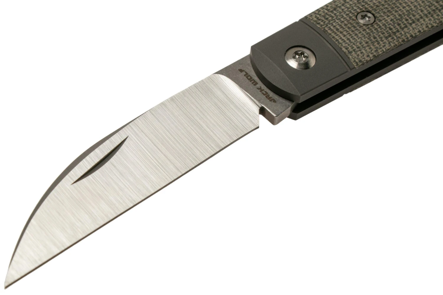 Jack Wolf Laid Back Jack, Green Canvas Micarta LAIDB-01-GRN Couteau De Poche Slipjoint 3 Jack Wolf Laid Back Jack, Green Canvas Micarta LAIDB-01-GRN Couteau De Poche Slipjoint – Image 3