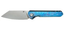 Kansept Bulldozer K1028A3 Stonewashed CPM-20CV, Blue Timascus Couteau De Poche, Kim Ning Design