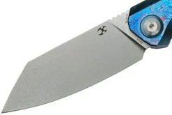 Kansept Bulldozer K1028A3 Stonewashed CPM-20CV, Blue Timascus Couteau De Poche, Kim Ning Design -Marché Couteaux Magasin KSK1028A3 03 kansept