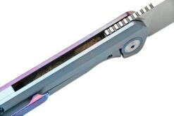 Kansept Bulldozer K1028A3 Stonewashed CPM-20CV, Blue Timascus Couteau De Poche, Kim Ning Design -Marché Couteaux Magasin KSK1028A3 07 kansept