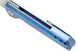 Kansept Bulldozer K1028A3 Stonewashed CPM-20CV, Blue Timascus Couteau De Poche, Kim Ning Design -Marché Couteaux Magasin KSK1028A3 08 kansept