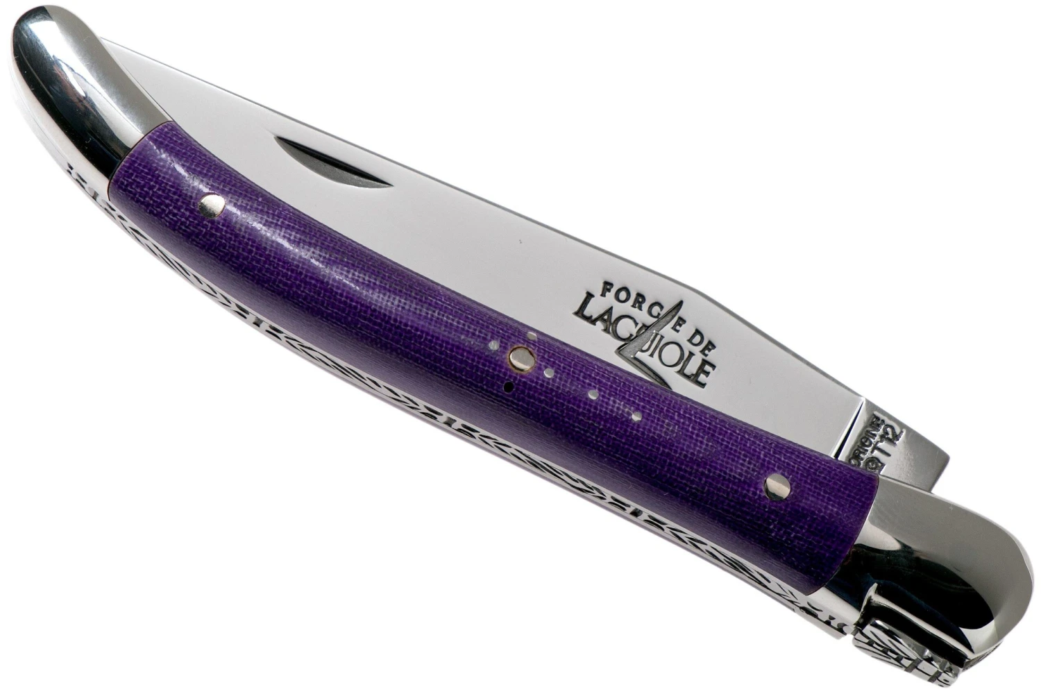 Forge De Laguiole 129INTCVIOBRI 9cm, Micarta Violette, Couteau Laguiole 4 Forge De Laguiole 129INTCVIOBRI 9cm, Micarta Violette, Couteau Laguiole – Image 4