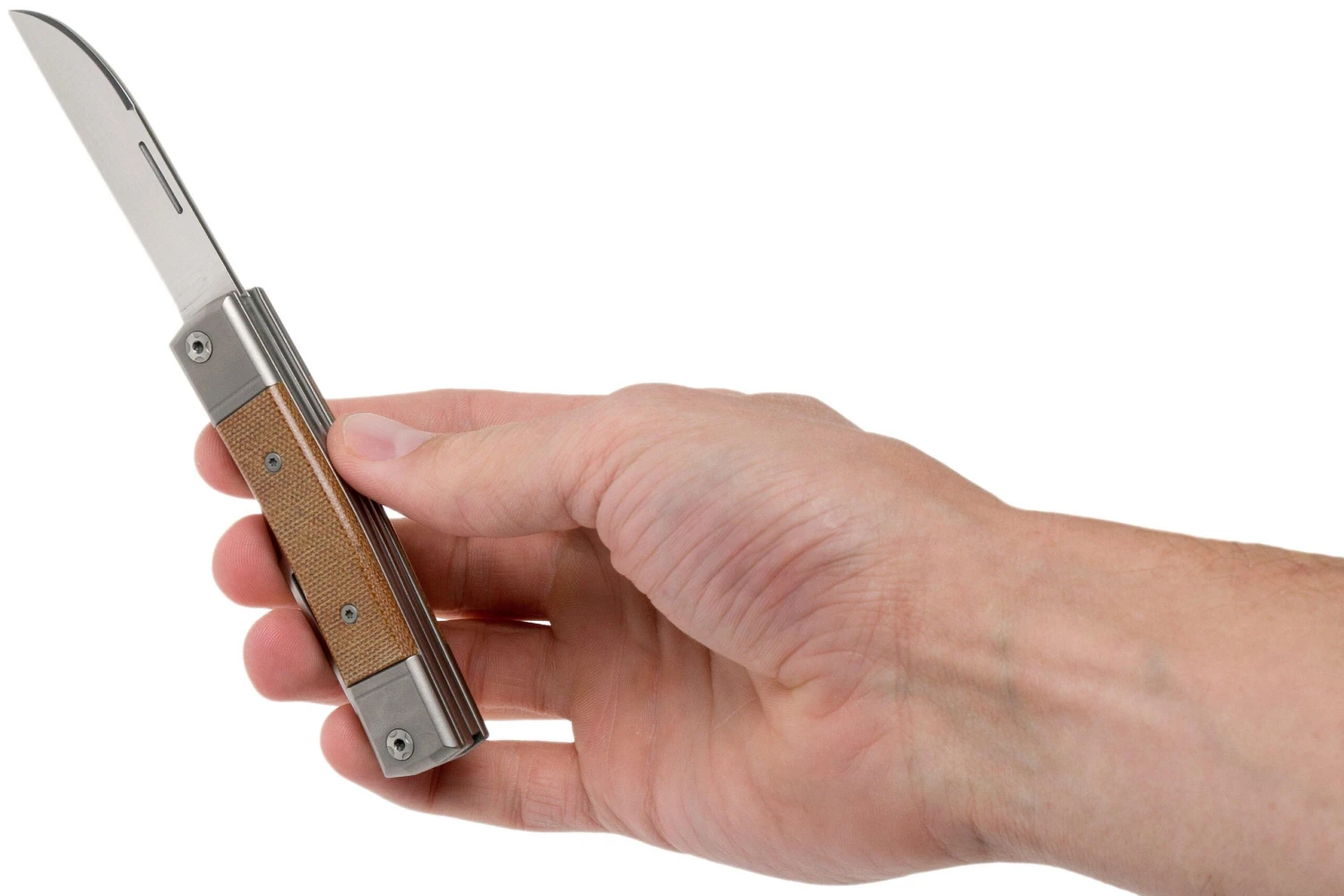 LionSteel BestMan BM13 CVN Natural Canvas Micarta Couteau De Poche Slipjoint 6 LionSteel BestMan BM13 CVN Natural Canvas Micarta Couteau De Poche Slipjoint – Image 6