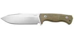 Lionsteel T6 Satin, Green Canvas Micarta T6-CVG Couteau Fixe