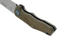 MKM Root RT-GC Satin Green Canvas Micarta, Couteau De Poche, Jens Anso Design -Marché Couteaux Magasin MMK RT GC 04 mkm