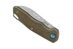 MKM Root RT-GC Satin Green Canvas Micarta, Couteau De Poche, Jens Anso Design -Marché Couteaux Magasin MMK RT GC 06 mkm