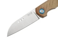 MKM Root RT-NC Satin Natural Canvas Micarta, Couteau De Poche, Jens Anso Design -Marché Couteaux Magasin MMK RT NC 03 mkm