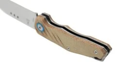 MKM Root RT-NC Satin Natural Canvas Micarta, Couteau De Poche, Jens Anso Design -Marché Couteaux Magasin MMK RT NC 04 mkm