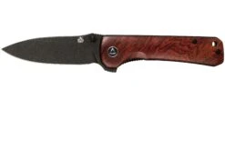 QSP Knife Hawk QS131-O2 Mkuruti Wood, Blackwashed, Couteau De Poche