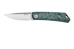 Real Steel Luna, Titanium Blue Geometry 7001TC-BG Couteau De Poche Slipjoint