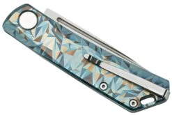 Real Steel Luna, Titanium Blue Geometry 7001TC-BG Couteau De Poche Slipjoint -Marché Couteaux Magasin RL7001TC BG 04 realsteel