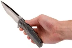 Reate K4 Grey, Damascus Inlay, M390 Satin Finish Couteau De Poche -Marché Couteaux Magasin RTK4 DAM SF 09 reate rtk4 dam sf 09