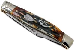 Rough Ryder Stockman Cinnamon Stag RR2160 Damascus Slipjoint Couteau De Poche -Marché Couteaux Magasin RY2160 04 rough ryder