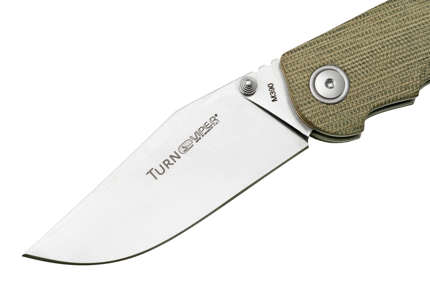 Viper Turn V5988CG Green Canvas Micarta Couteau De Poche, Fabrizio Silvestrelli Design 3 Viper Turn V5988CG Green Canvas Micarta Couteau De Poche, Fabrizio Silvestrelli Design – Image 3
