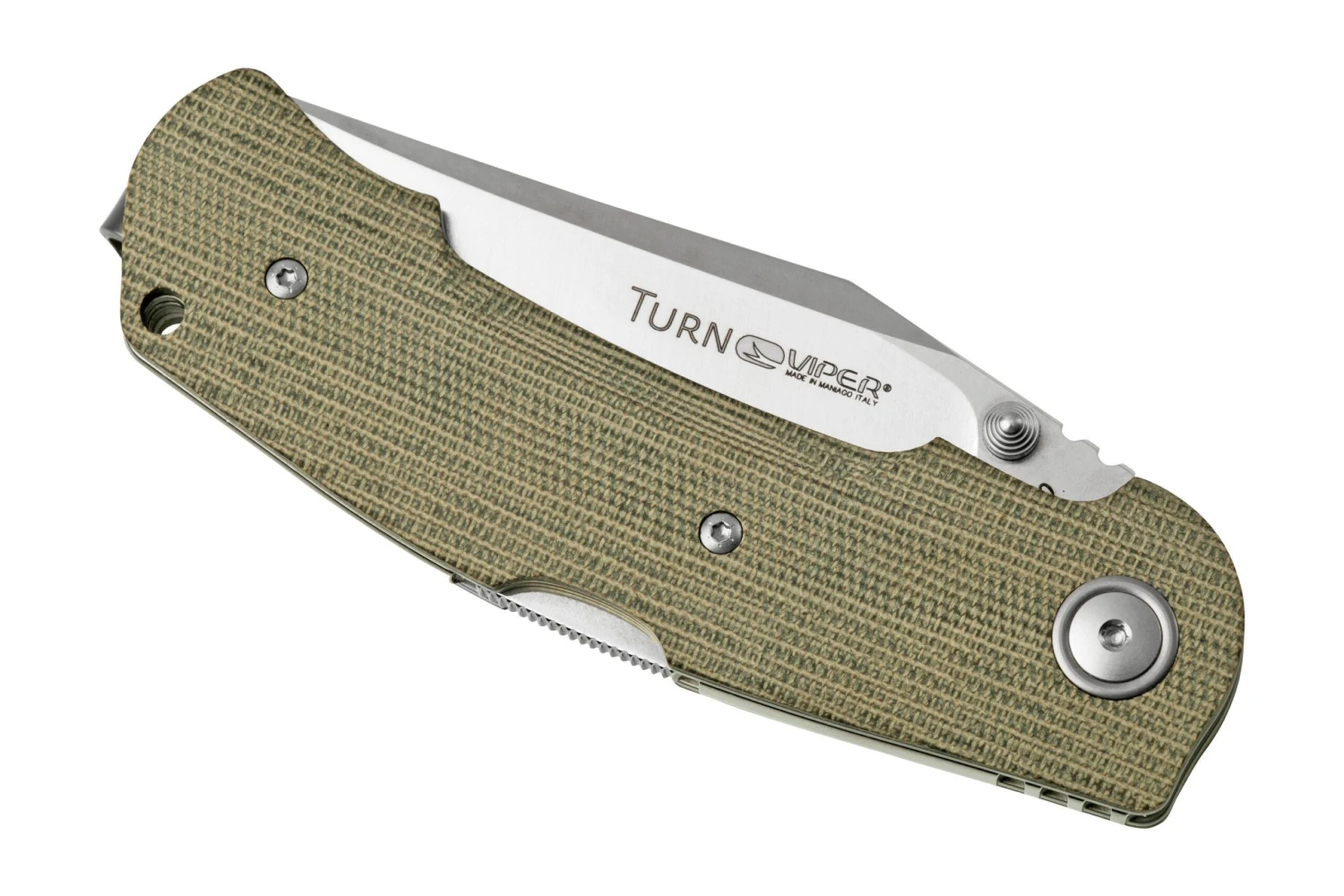 Viper Turn V5988CG Green Canvas Micarta Couteau De Poche, Fabrizio Silvestrelli Design 6 Viper Turn V5988CG Green Canvas Micarta Couteau De Poche, Fabrizio Silvestrelli Design – Image 6