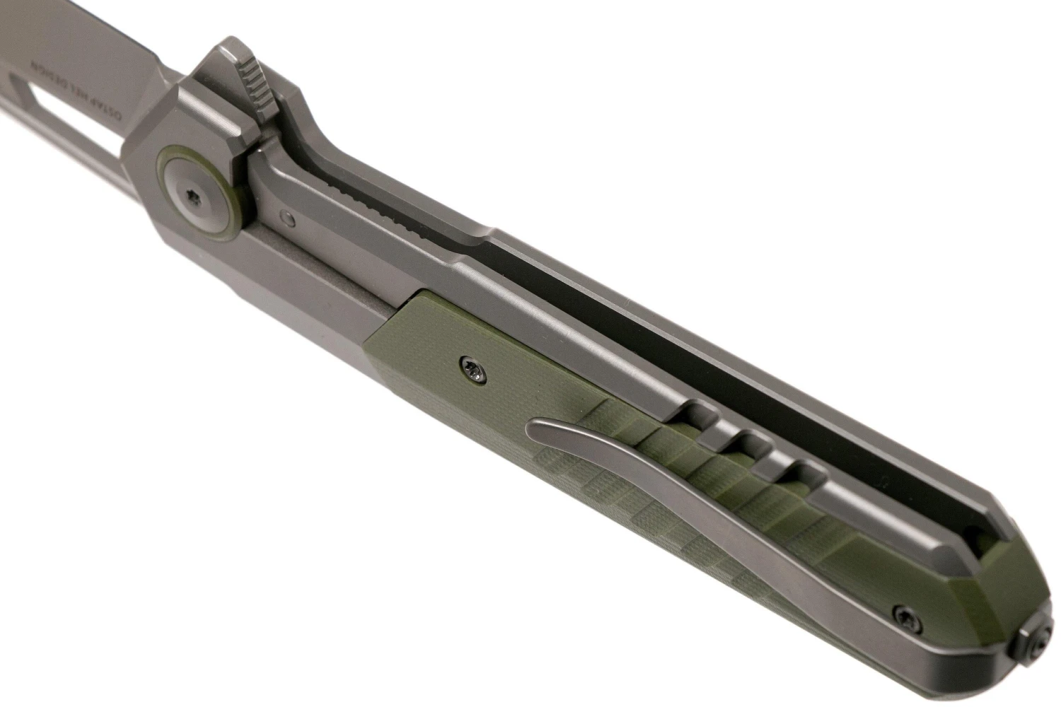 WE Knife Arsenal WE20073-1 Stonewashed, Green G10 Couteau De Poche, Ostap Hel Design 5 WE Knife Arsenal WE20073-1 Stonewashed, Green G10 Couteau De Poche, Ostap Hel Design – Image 5