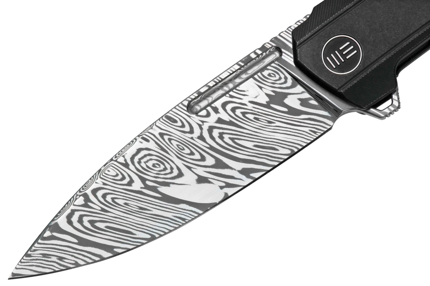 WE Knife Speedster WE21021B-DS1, Black Titanium, Damasteel Couteau De Poche 3 WE Knife Speedster WE21021B-DS1, Black Titanium, Damasteel Couteau De Poche – Image 3
