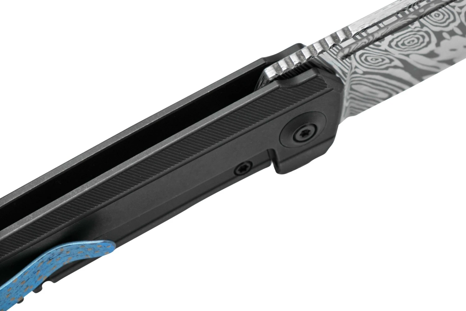 WE Knife Speedster WE21021B-DS1, Black Titanium, Damasteel Couteau De Poche 6 WE Knife Speedster WE21021B-DS1, Black Titanium, Damasteel Couteau De Poche – Image 6