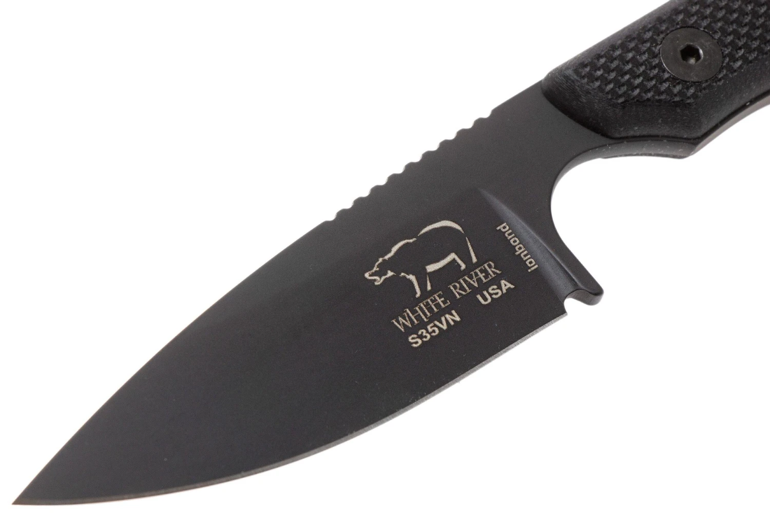 White River Knives M1 Backpacker Pro Black G10, Black Ionbond Couteau Fixe, étui Kydex 3 White River Knives M1 Backpacker Pro Black G10, Black Ionbond Couteau Fixe, étui Kydex – Image 3